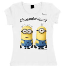 Ladies Minions "choanalawhat?" Tee-shirt White